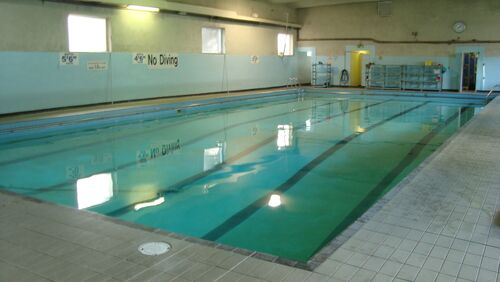 An empty swimming pool