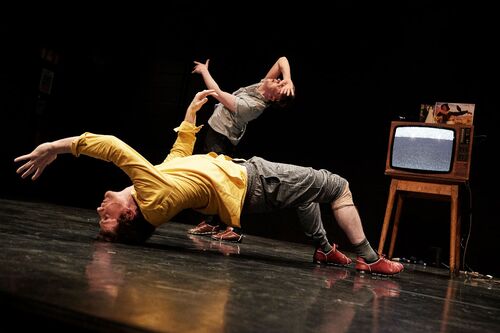 David Bolger and Mathew Williamson in movement on stage